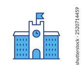 School Building icon isolated on a white background. Vector illustration.