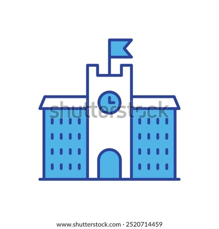 School Building icon isolated on a white background. Vector illustration.