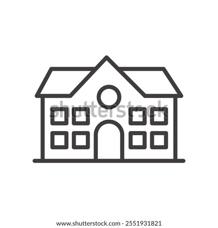 School Building Icon isolated on white background. Vector icon.