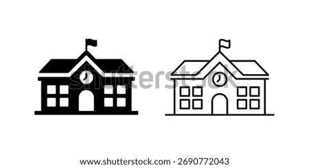 School building icon isolated on white background.