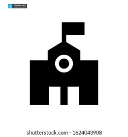 school building icon isolated sign symbol vector illustration - high quality black style vector icons
