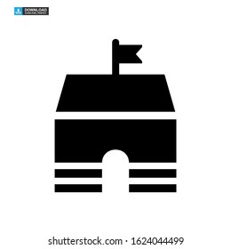 school building icon isolated sign symbol vector illustration - high quality black style vector icons
