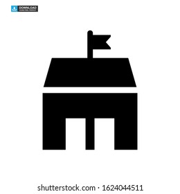 school building icon isolated sign symbol vector illustration - high quality black style vector icons
