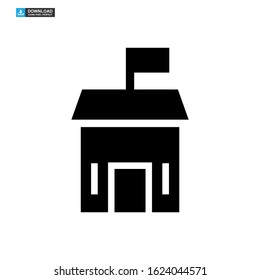 school building icon isolated sign symbol vector illustration - high quality black style vector icons

