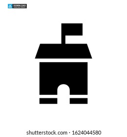 school building icon isolated sign symbol vector illustration - high quality black style vector icons
