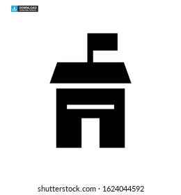 school building icon isolated sign symbol vector illustration - high quality black style vector icons
