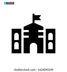 school building icon isolated sign symbol vector illustration - high quality black style vector icons

