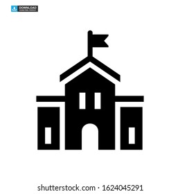 school building icon isolated sign symbol vector illustration - high quality black style vector icons
