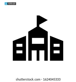 school building icon isolated sign symbol vector illustration - high quality black style vector icons
