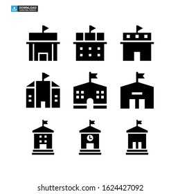 school building icon isolated sign symbol vector illustration - Collection of high quality black style vector icons
