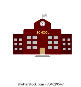 School building icon isolated vector illustration on white transparent background. Flat style