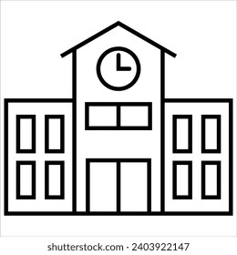 School Building, Building icon, landmark sign vector illustration 