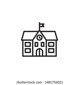 School building icon line vector. Education, school and university elements for logo, websites, web design and mobile app.