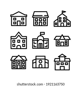 school building icon or logo isolated sign symbol vector illustration - Collection of high quality black style vector icons
