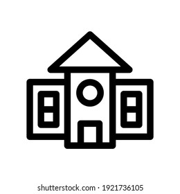 school building icon or logo isolated sign symbol vector illustration - high quality black style vector icons
