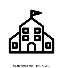 school building icon or logo isolated sign symbol vector illustration - high quality black style vector icons
