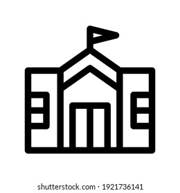 school building icon or logo isolated sign symbol vector illustration - high quality black style vector icons
