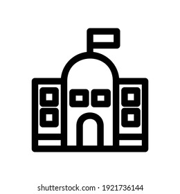 school building icon or logo isolated sign symbol vector illustration - high quality black style vector icons
