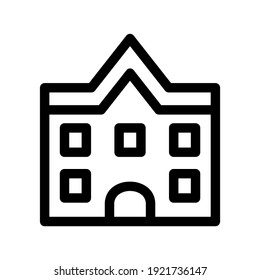 school building icon or logo isolated sign symbol vector illustration - high quality black style vector icons
