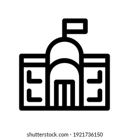 Symbol für Schulgebäude oder Logo einzeln auf Zeichensymbolen, Vektorgrafik - hochwertige Vektorgrafiken im schwarzen Stil
