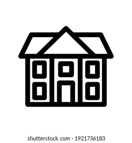 school building icon or logo isolated sign symbol vector illustration - high quality black style vector icons
