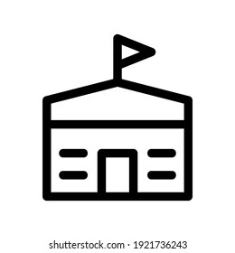school building icon or logo isolated sign symbol vector illustration - high quality black style vector icons
