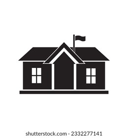 school building icon logo vector design template