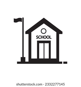 school building icon logo vector design template