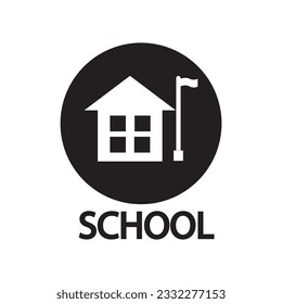 school building icon logo vector design template