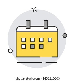 School building icon. Modern flat design style. Vector simple illustration icon for web site page, marketing, mobile app, design element on white background