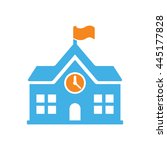 school building icon on white background