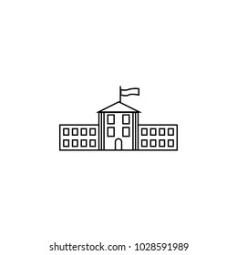 school building icon on white background