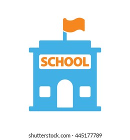 school building icon on white background