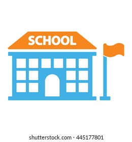 school building icon on white background