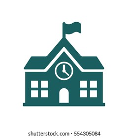 School Building Icon On White Background