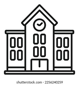 School building icon outline vector. Exam test. Paper check