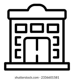 School building icon outline vector. Children education. Online class