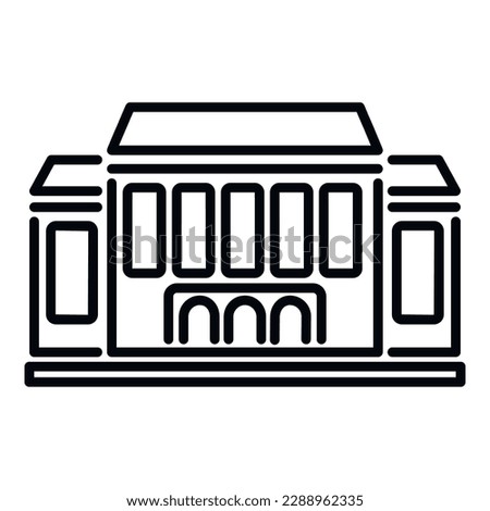 School building icon outline vector. Campus college. City park