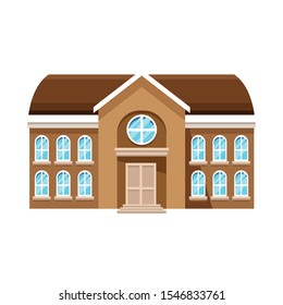 school building icon over white background, vector illustration