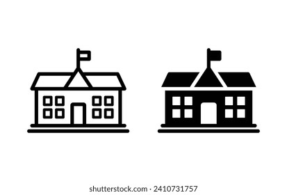 School Building icon, School Building sign vector for web site Computer and mobile app