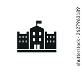 School building icon. Simple school building icon for social media, app and web design. Vector illustration.