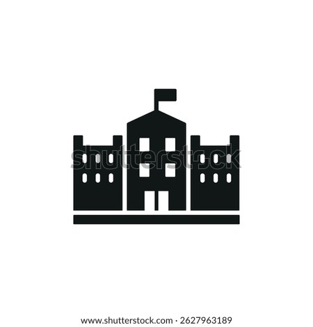 School building icon. Simple school building icon for social media, app and web design. Vector illustration.