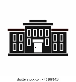 School building icon in simple style isolated vector illustration