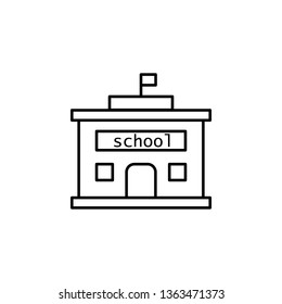 school, building icon. Simple thin line, outline vector of Buildings icons for UI and UX, website or mobile application