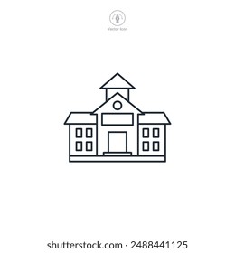 Schulgebäude Icon Symbol Vektorillustration isoliert auf weißem Hintergrund