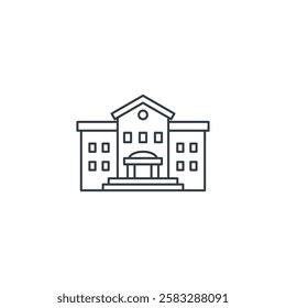 School Building icon symbol vector illustration isolated on white background