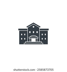 School Building icon symbol vector illustration isolated on white background