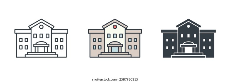 School Building icon symbol vector illustration isolated on white background