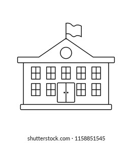 School building icon. Thin line design. Vector illustration.