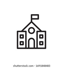 School Building Icon In Trendy  Design Vector Eps 10